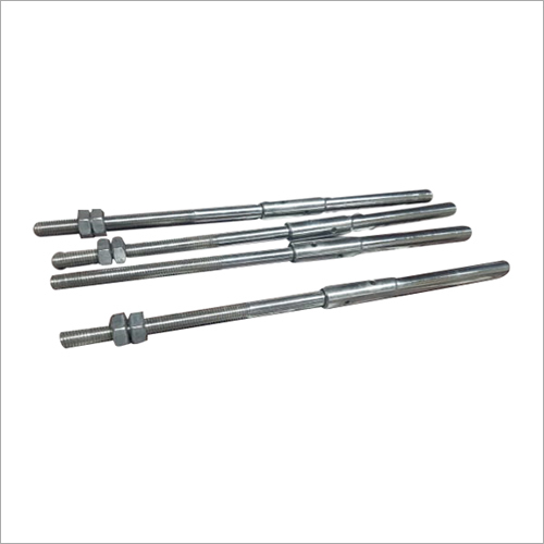 Tensioner Rod For Life Line - Mild Steel & Stainless Steel, Adjustable Length, Silver Color, Ideal for Heavy Loading Applications