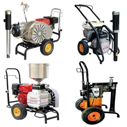 Wall Putty Spray Machine - Metal, 1000 x 600 x 800 mm | Gasoline Engine, 200 Bar Max Pressure, Diaphragm Pump, 10 L/min Max Flow Rate, 100 kg Weight