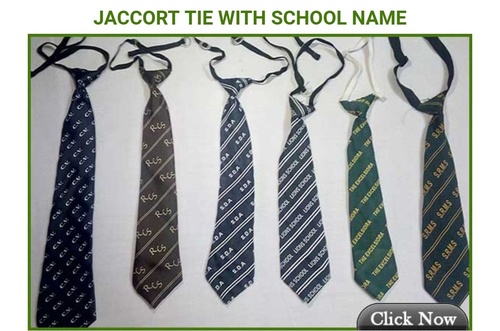 Logo Print School Ties - Polyester, 45-50cm Length | Navy Blue, Adjustable Loop Fastening, Ideal for School Uniforms & Formal Events
