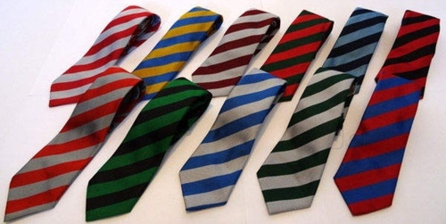 Printed School Ties - Polyester, 58" x 3", Red Striped Design | Machine Washable, Ideal for School Uniform and Daily Wear