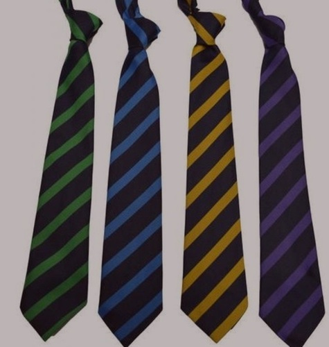 School Ties - Polyester, 48x3 Inches, Navy Blue | Striped Design, Machine Washable, Ideal for Formal School Wear and Student Uniforms