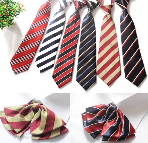 School Ties - Polyester, 48x3 Inches, Red | Striped Design, Ideal for School Uniforms and Formal Wear, Dry Clean Only