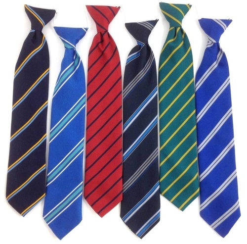 School Ties - Polyester, 48x3 Inches | Striped Pattern, Multiple Colors, Clip-on Closure, 2 oz Weight, Ideal for Formal School Wear for Boys