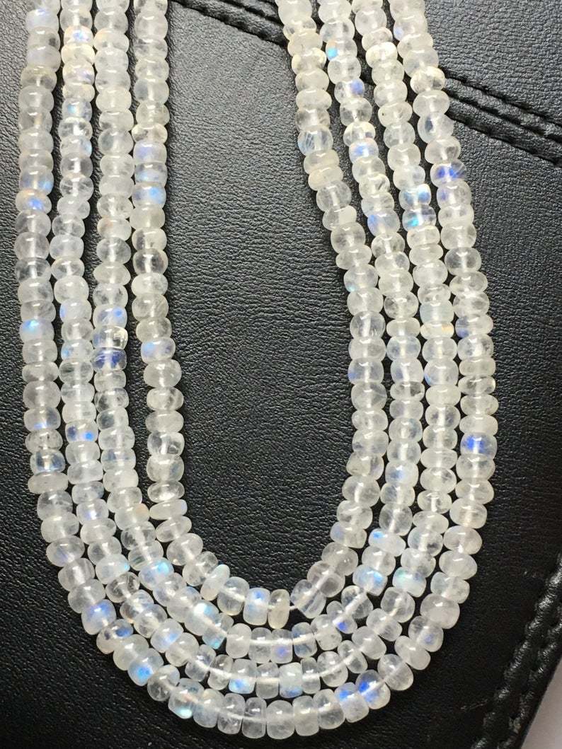 16 Inch Long Fine Quality White Rainbow Smooth Rondelle Beads5-6mm