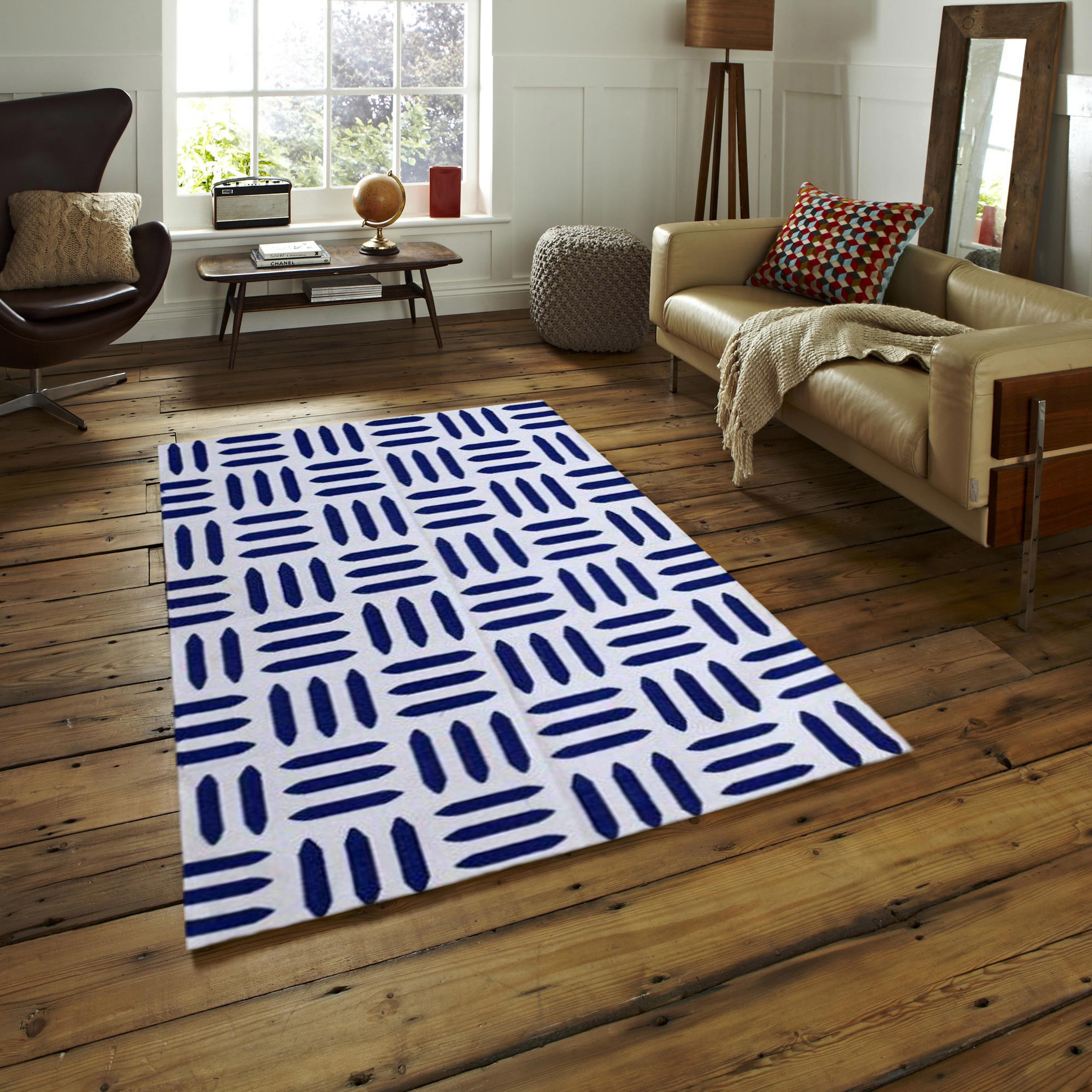 Blue Oriental Cotton Rug