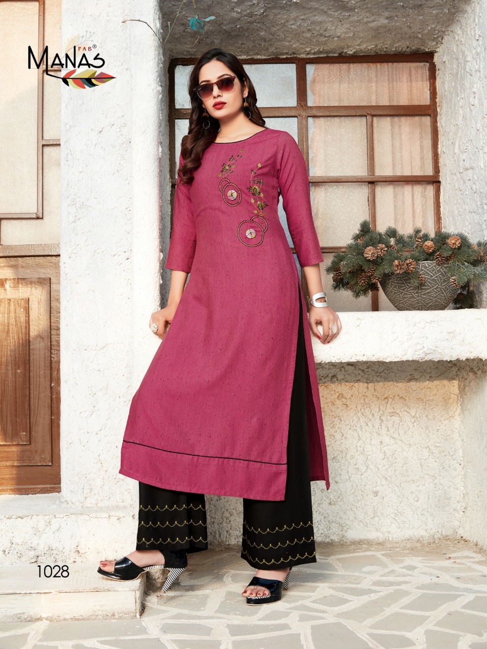 Dry Cleaning Rayon Kurti Plazo Set