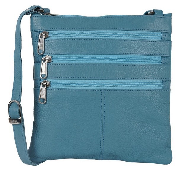 Leather Blue Crossbody Bag