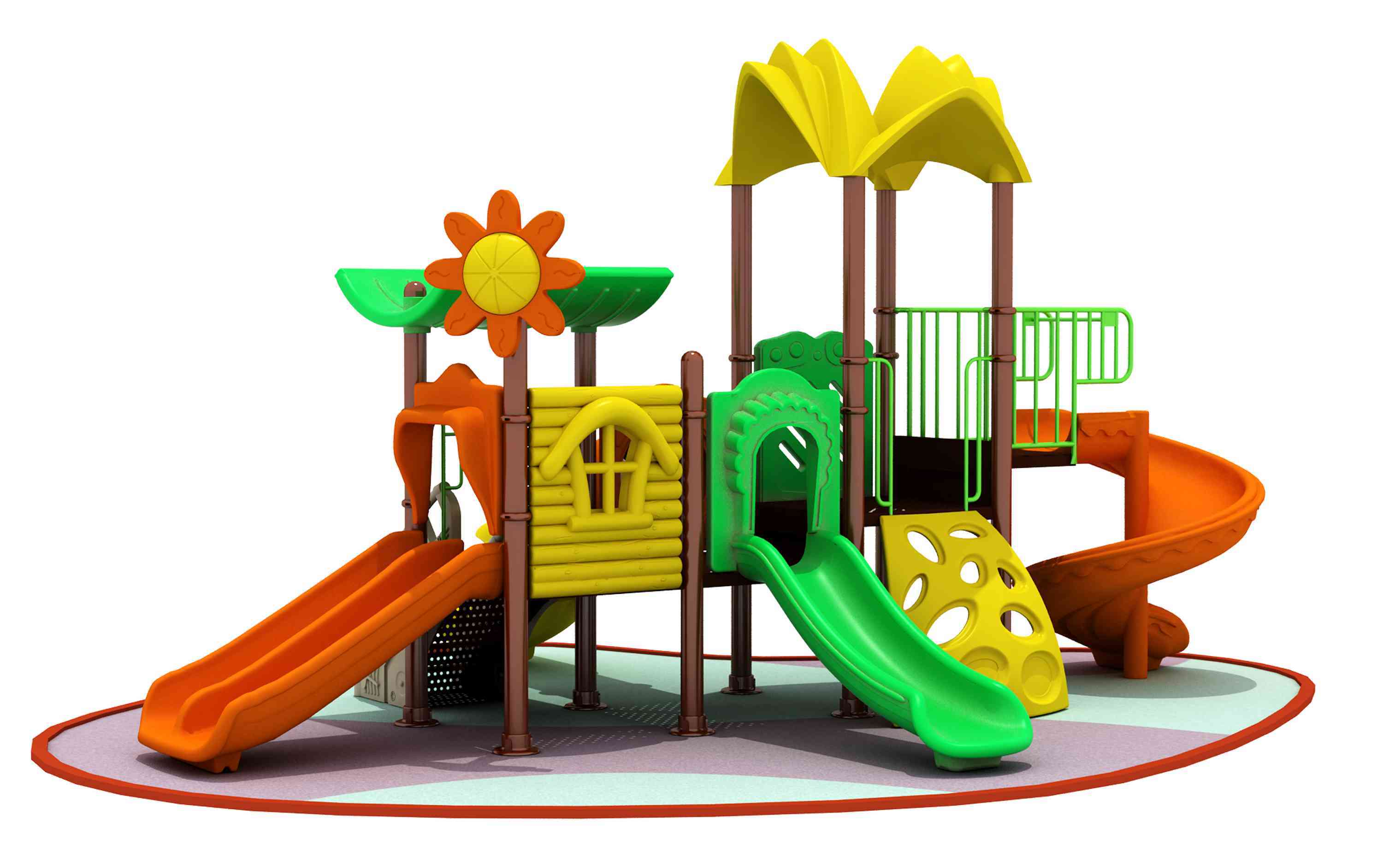 Lldpe.pvc Leather And Galvanized Steel Tube Frame Kids Outdoor Playground