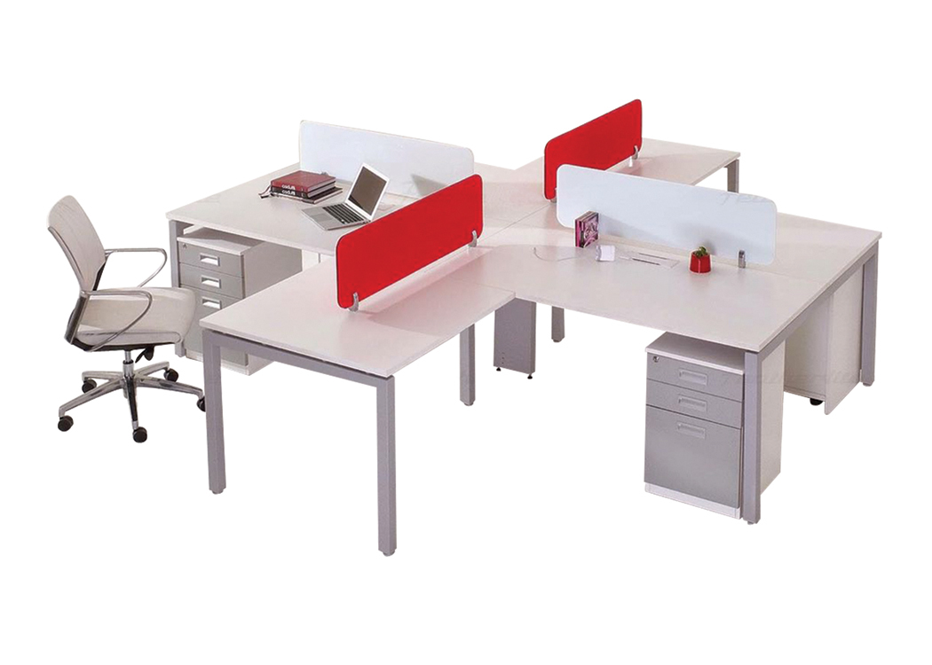 Office Workstation - Mdf Board With Glass Screen And Drawer Pedestal | Modern Multicolor Design, No Assembly Required, 1 Year Warranty