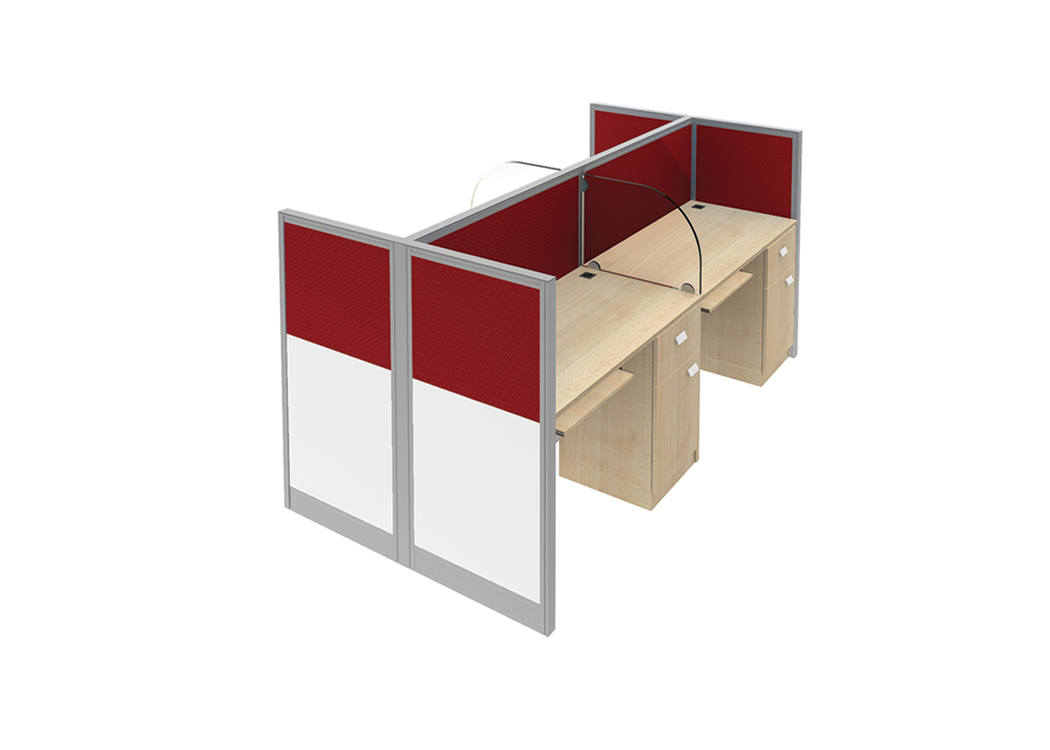 Office Workstation - Mdf Board With Glass Screen And Drawer Pedestal | Modern Multicolor Design, No Assembly Required, 1 Year Warranty