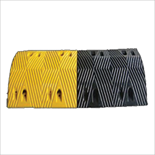 Speed Breaker - Rubber 350x250x50mm | Black and Yellow, Highly Impact Resistant and Weatherproof