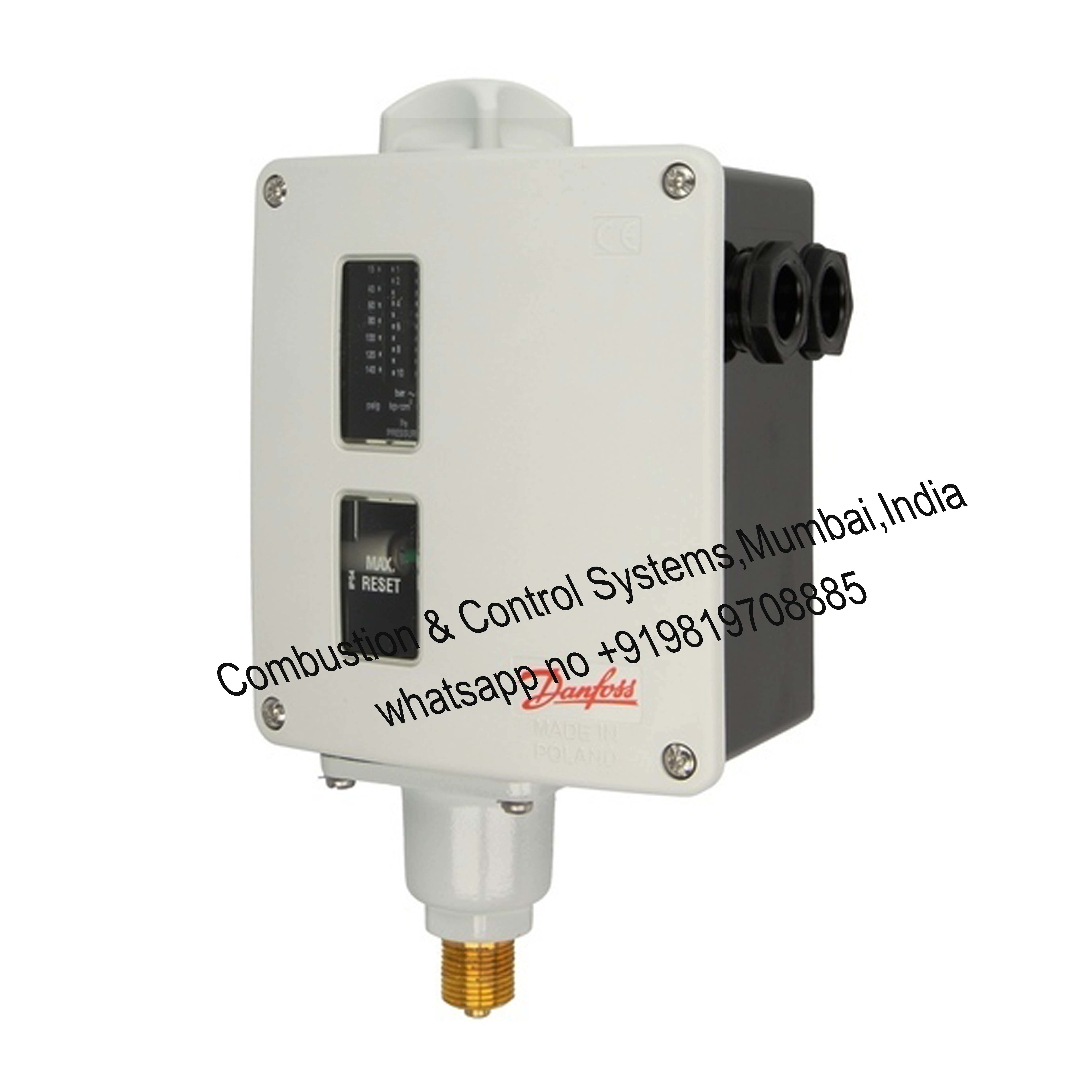 Rt116 Danfoss Pressure Switch - Durable Pressure Controlled, White | Industrial & Marine Use, Safety Pressure Regulation For Steam Boiler Systems