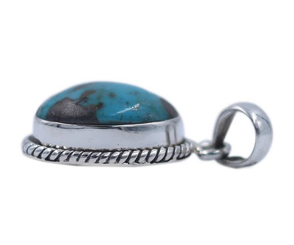 Blue Persian Turquoise 925 Silver Gemstone Pendant