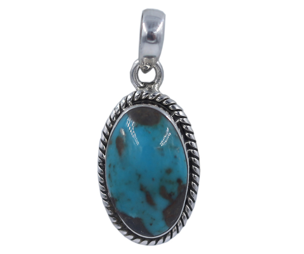 Blue Persian Turquoise 925 Silver Gemstone Pendant