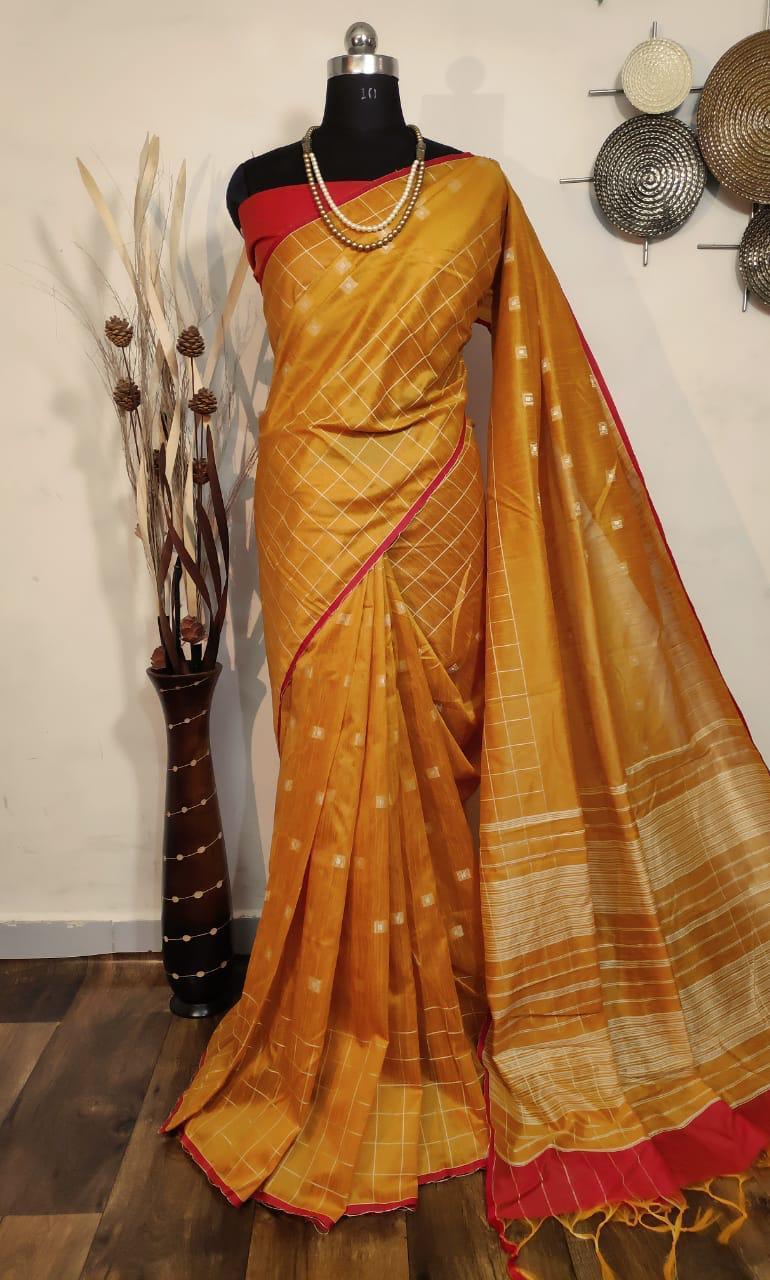 Woven Raw Silk Weaving Saree