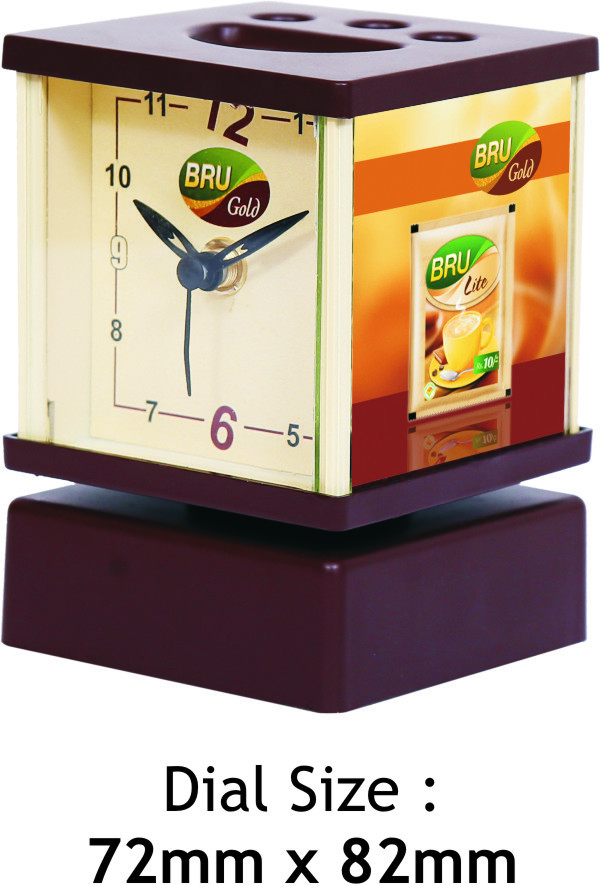 Table Clock - Plastic Material | Compact Design, Quartz Movement, Minimalistic Style For Accurate Timekeeping And Stylish Home Decor