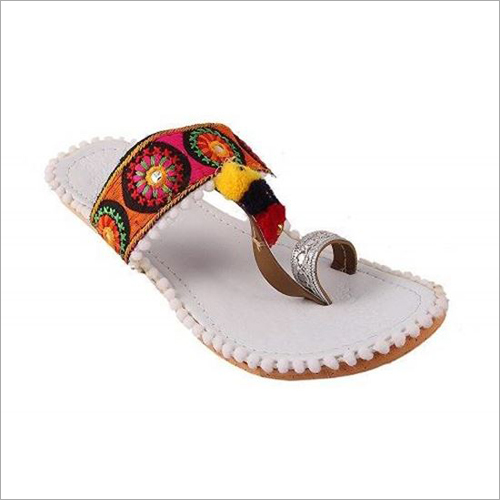Ladies Rajasthani Slipper - Multicolor , Flat Heel, All Sizes Available For Any Season | Stylish Comfort And Cultural Elegance