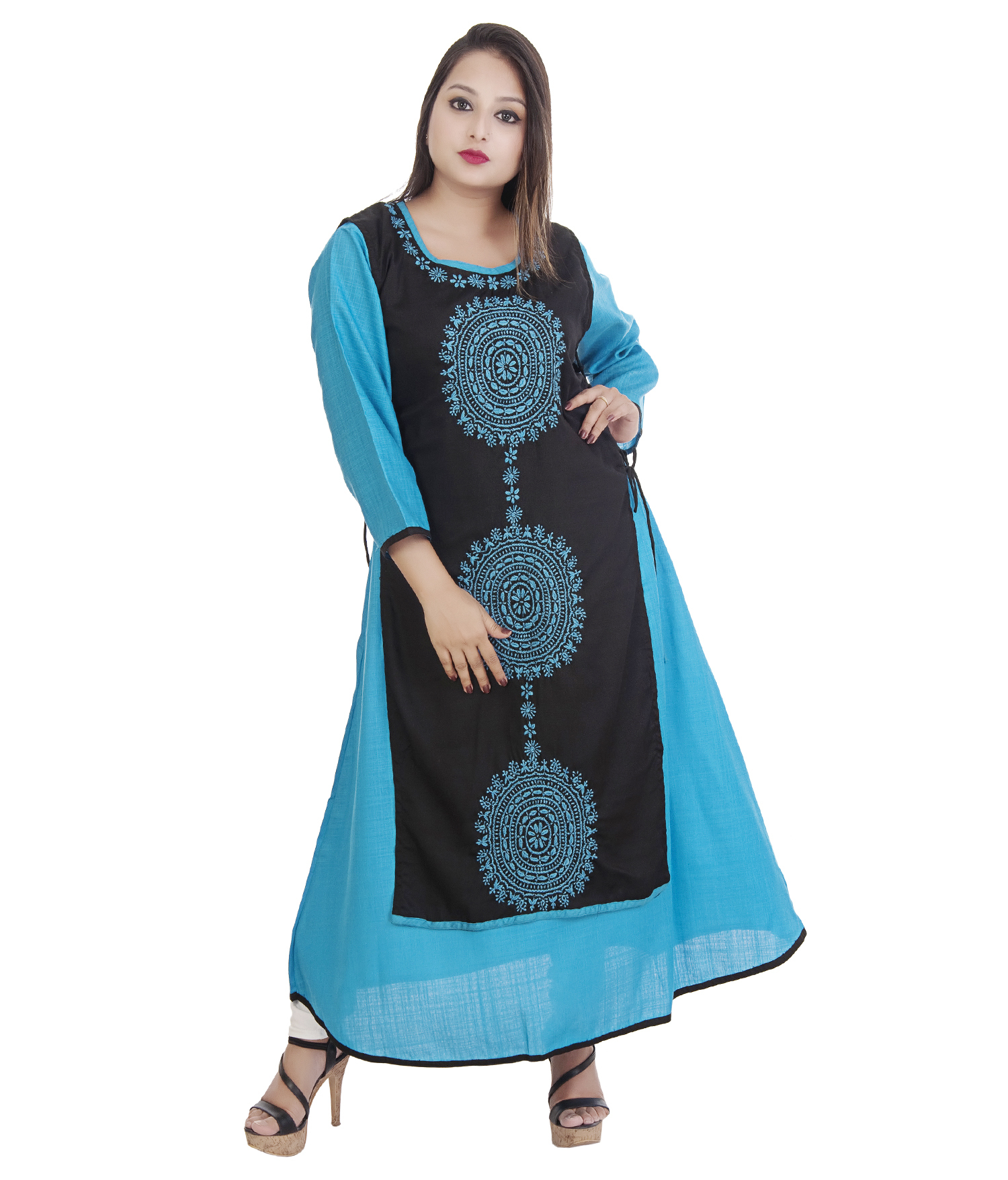 Designer Double Layered Lucknowi Chikan Kurti