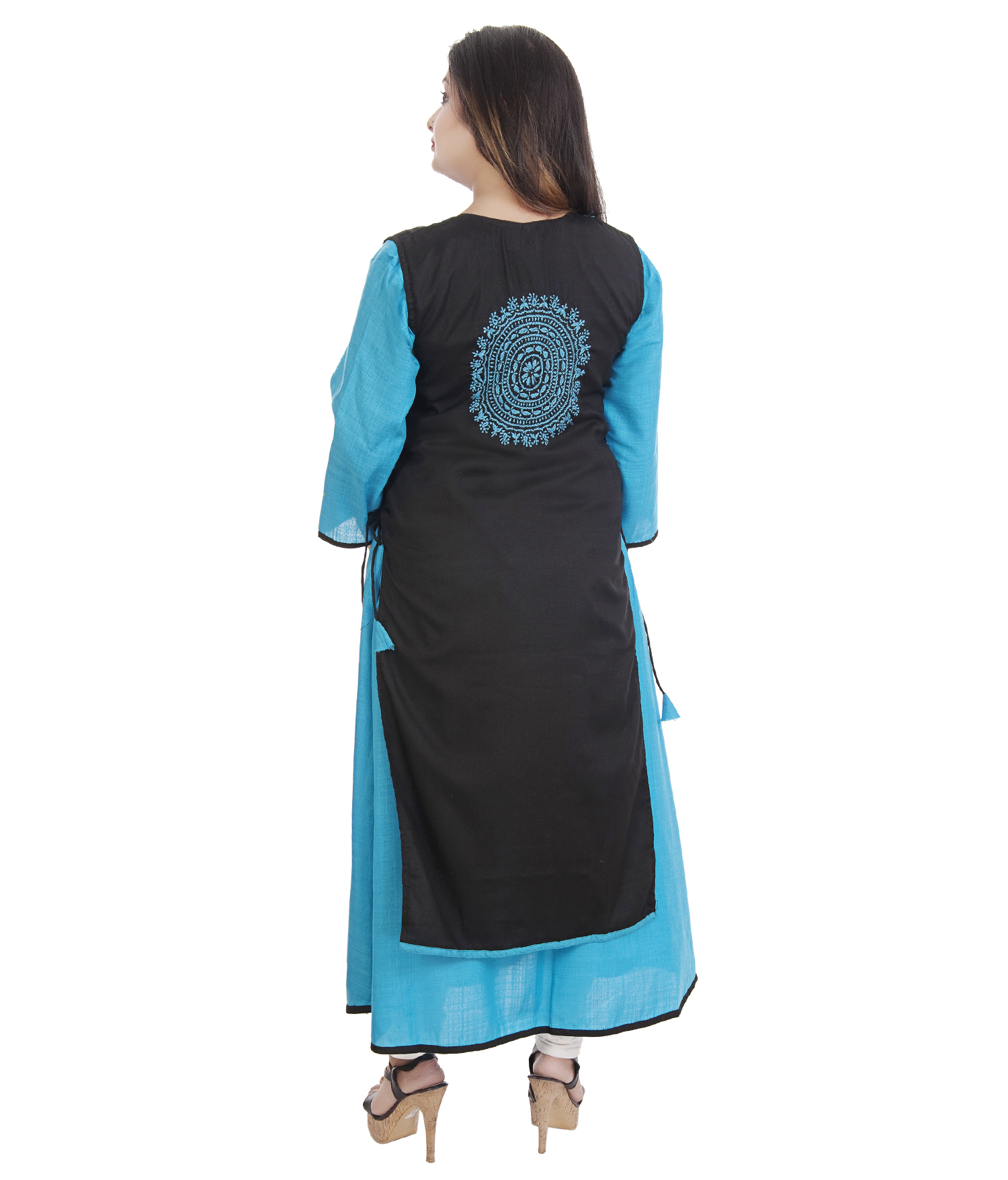 Designer Double Layered Lucknowi Chikan Kurti