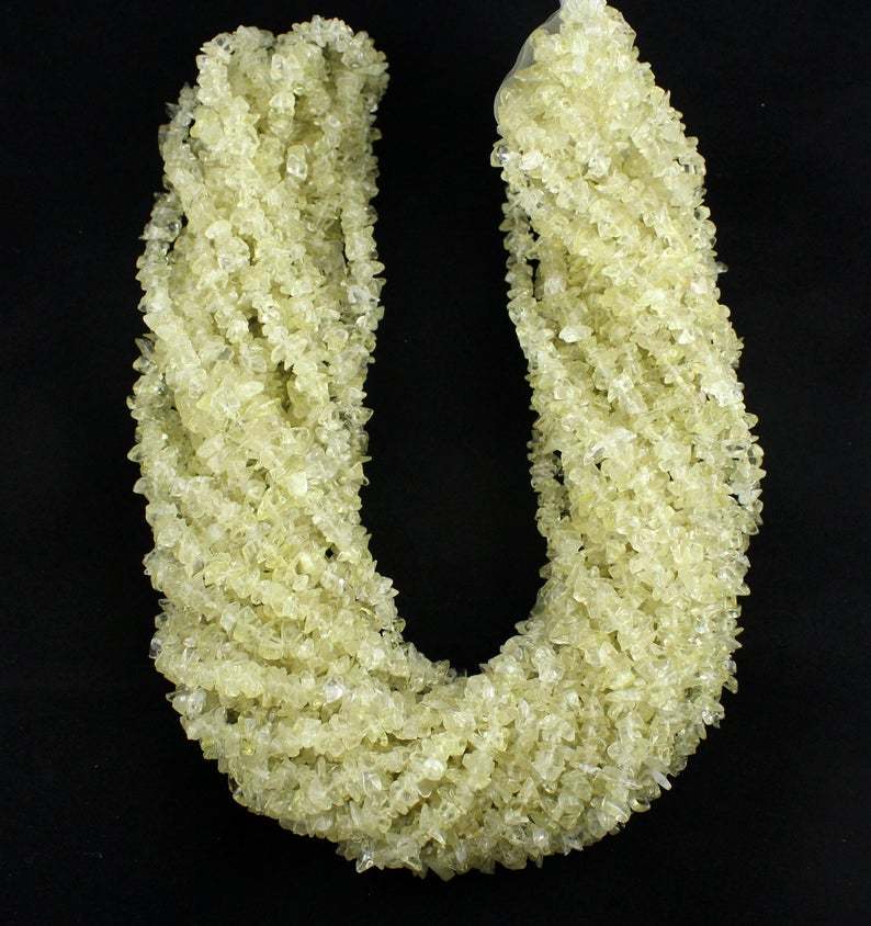 Lemonquartz Uncut Chips Beads, Lemonquartz Chips Bead, 36 Inches Strand