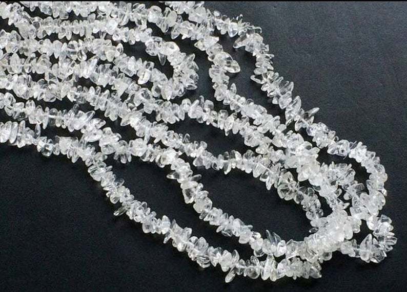 Crystal Uncut Chips Beads, Crystal Chips Beads, 36 Inches Long Strand