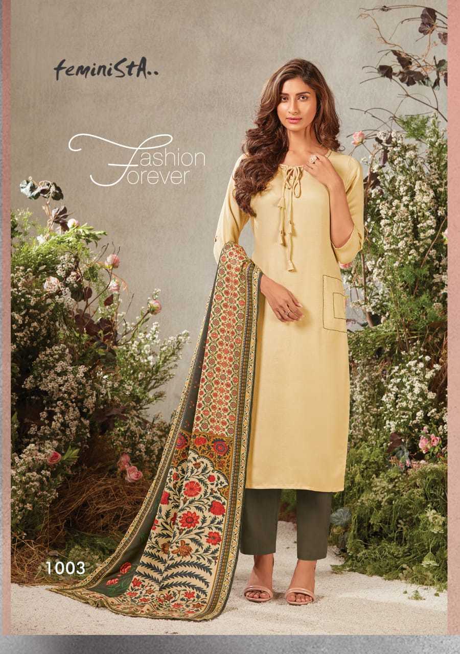 Kurtis - Cotton, Knee Length Floral Design In Mustard Color | Full Sleeves, Round Neck For Casual Occasions