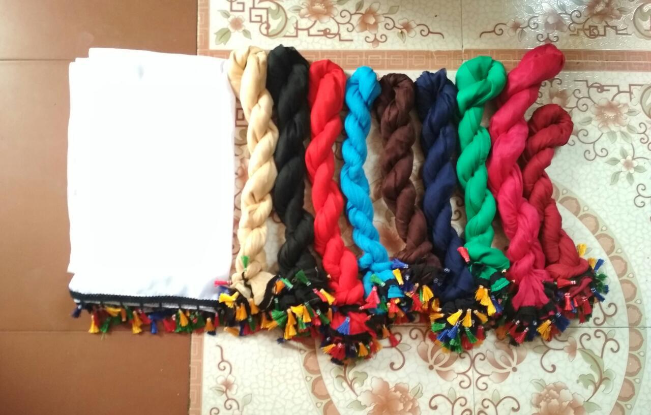 Design Tube Light Shiffon With Multi Lace Cut 2.25 Mts