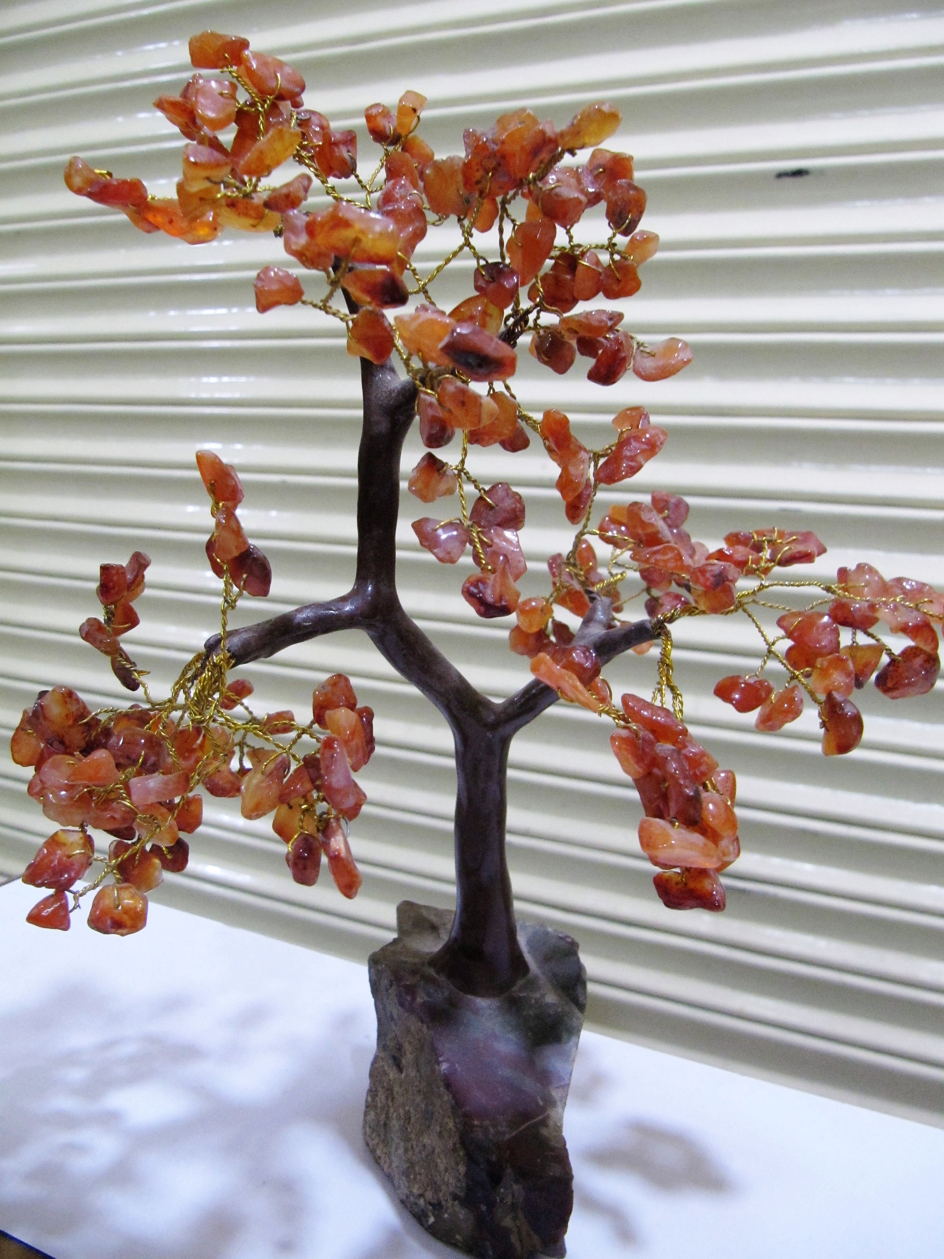 Orange Harmonize Carnelian Stone Healing Stone Tree Spritual Table Decor Office Gift 6-7 Inches Long.