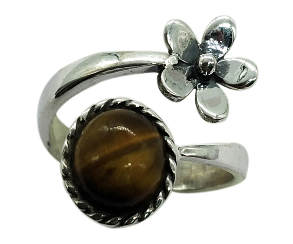 Yellow Tiger Eye Stone 925 Silver Ring