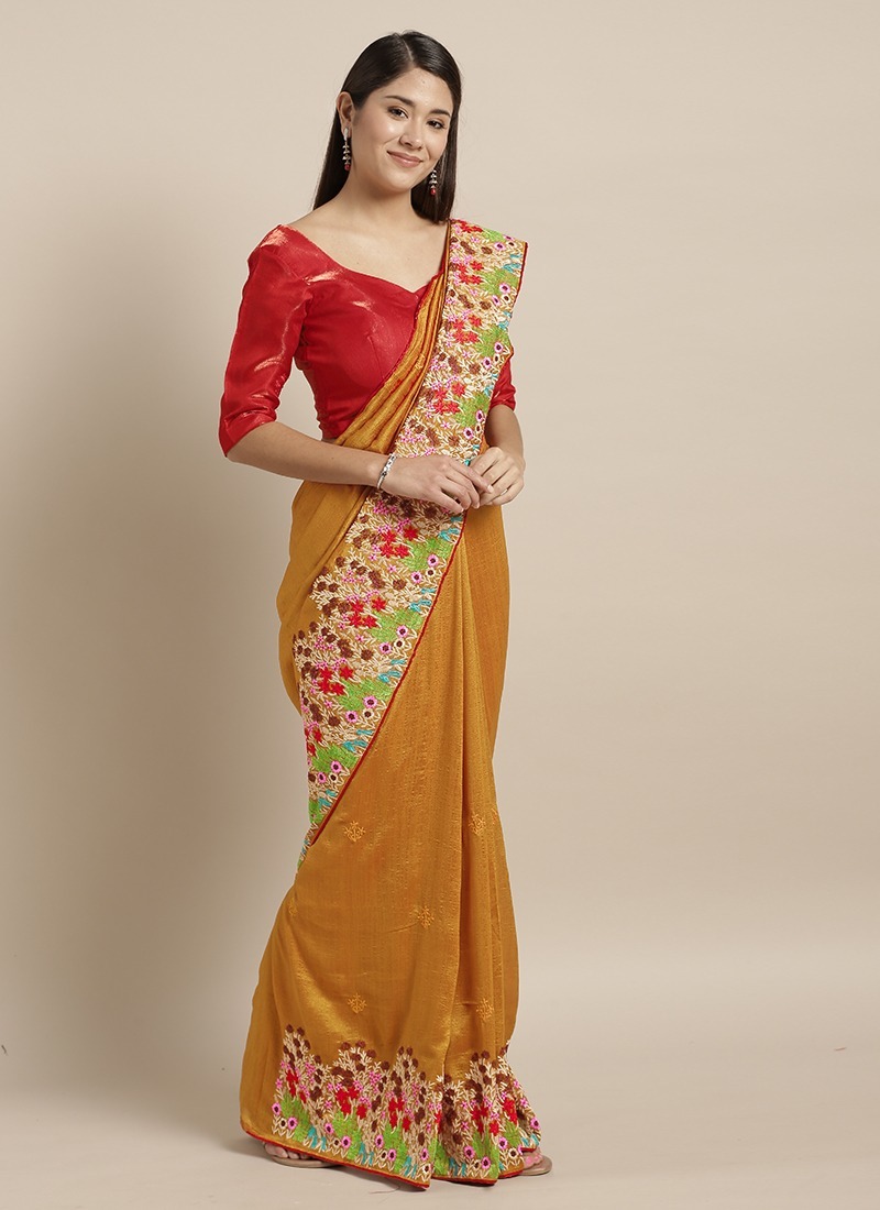 Cotton Silk Saree - 5.5 Mtr Fabric, 0.8 Mtr Blouse | Hand Embroidery, Multi-season Wear