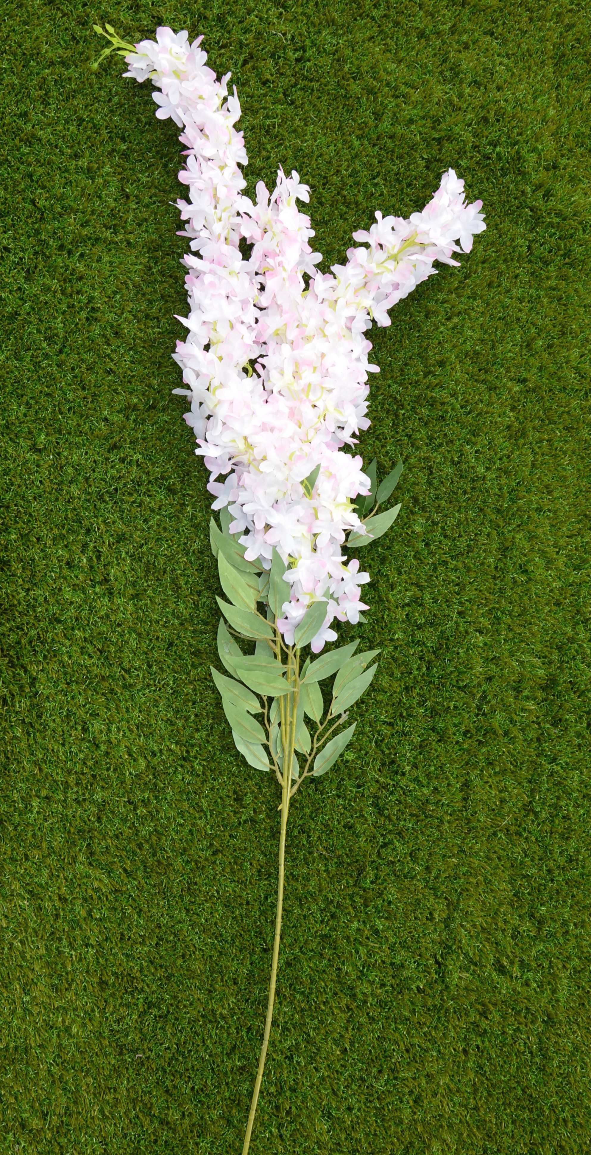 Artificial Flowers - Silk Material , 12 Inches Long Stems, White Color, Bundle Of 5 With Wire Stem Type