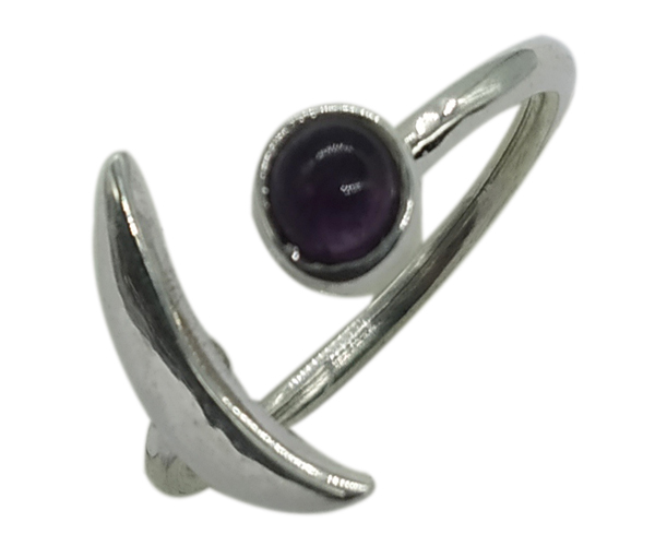 Purple Graceful Amethyst Stone 925 Slver Ring