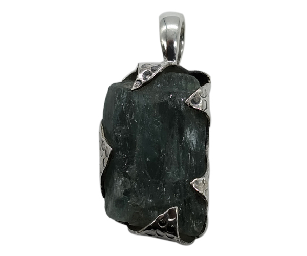 Green Fancy Moldavite 925 Silver Gemstone Pendant