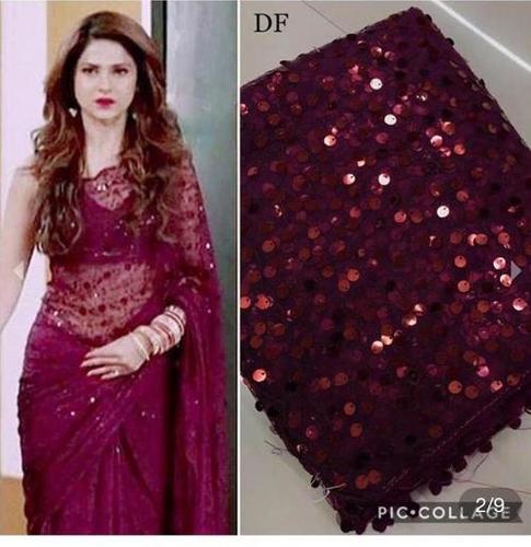 Net With Heavy Embrodery Sequence Machinery Work