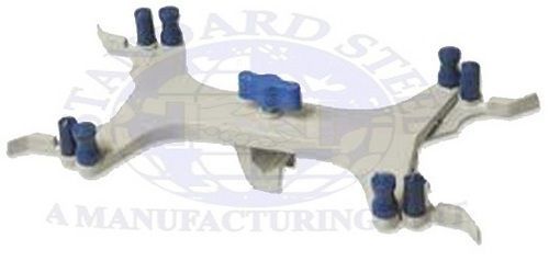 Burette Clamp - Double Aluminium Casted Mounts For 1/4" To 1/2" Rod Diameter | Smooth Enamel Finish, Rubber Finger Grippers, Secure Vertical Positioning