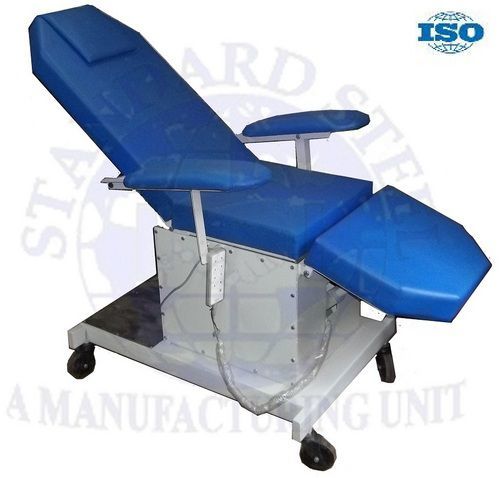 Electrical Blood Donor Couch - Mild Steel 72 X 18 X 23 Inch Blue | Electric Operation Adjustable Back Rest And Leg Rest Remote Control Battery Backup Anti-static Properties