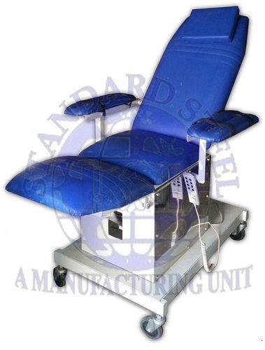 Electrical Blood Donor Couch - Mild Steel 72 X 18 X 23 Inch Blue | Electric Operation Adjustable Back Rest And Leg Rest Remote Control Battery Backup Anti-static Properties