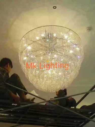 Round Chandeliers - Chrome Body, LED Light Type, 85 Lights, Elegant Design | Bright Illumination, Durable Material, Energy Efficient, Easy Installation