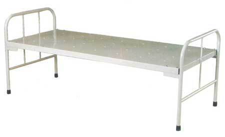 Hospital Plain Bed - Metal, 190x90x60 Cm | Durable, Foldable, Portable, Rubber Stumps, Epoxy Coated