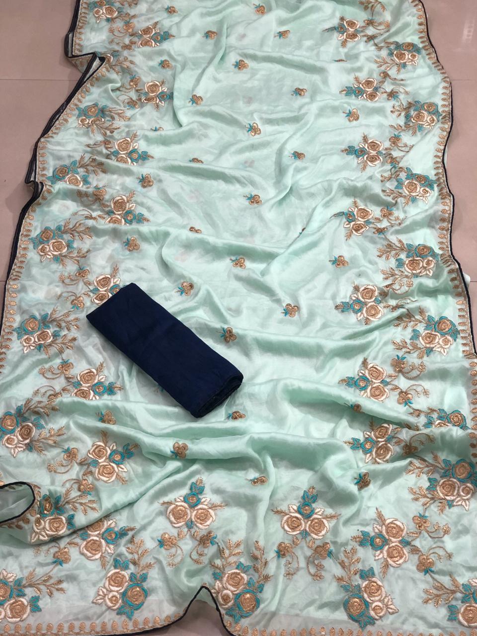 Embroidered Rangoli Silk Saree
