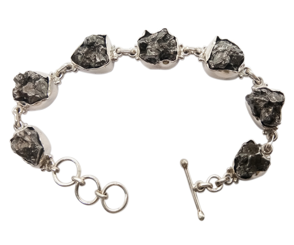 Fashion Meteorite Stone 925 Silver Bracelet