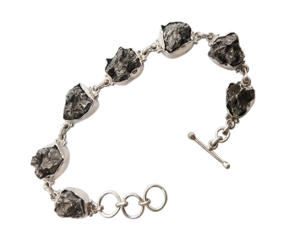 Fashion Meteorite Stone 925 Silver Bracelet