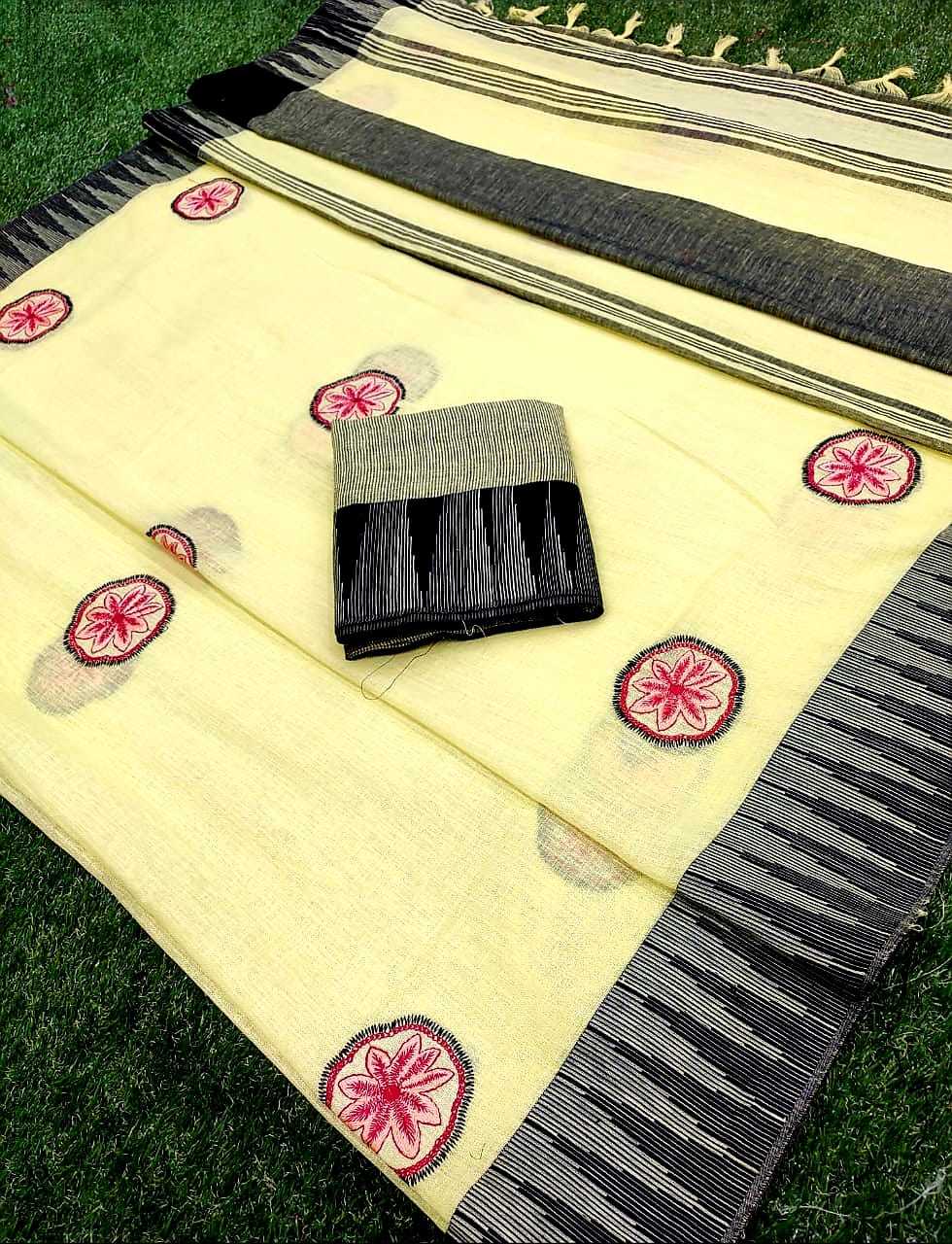 8 Heavy Linen Chit Pallu Saree