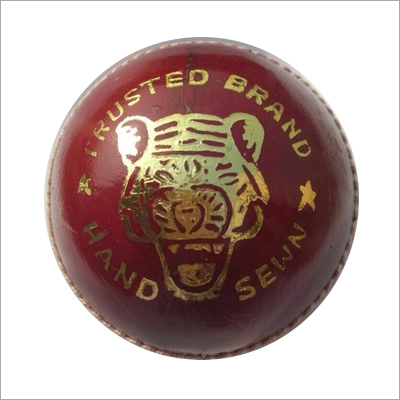 Leather Cricket Ball - Leather Material, Round Shape, Vibrant Red Color | Durable Design for Enhanced Playability