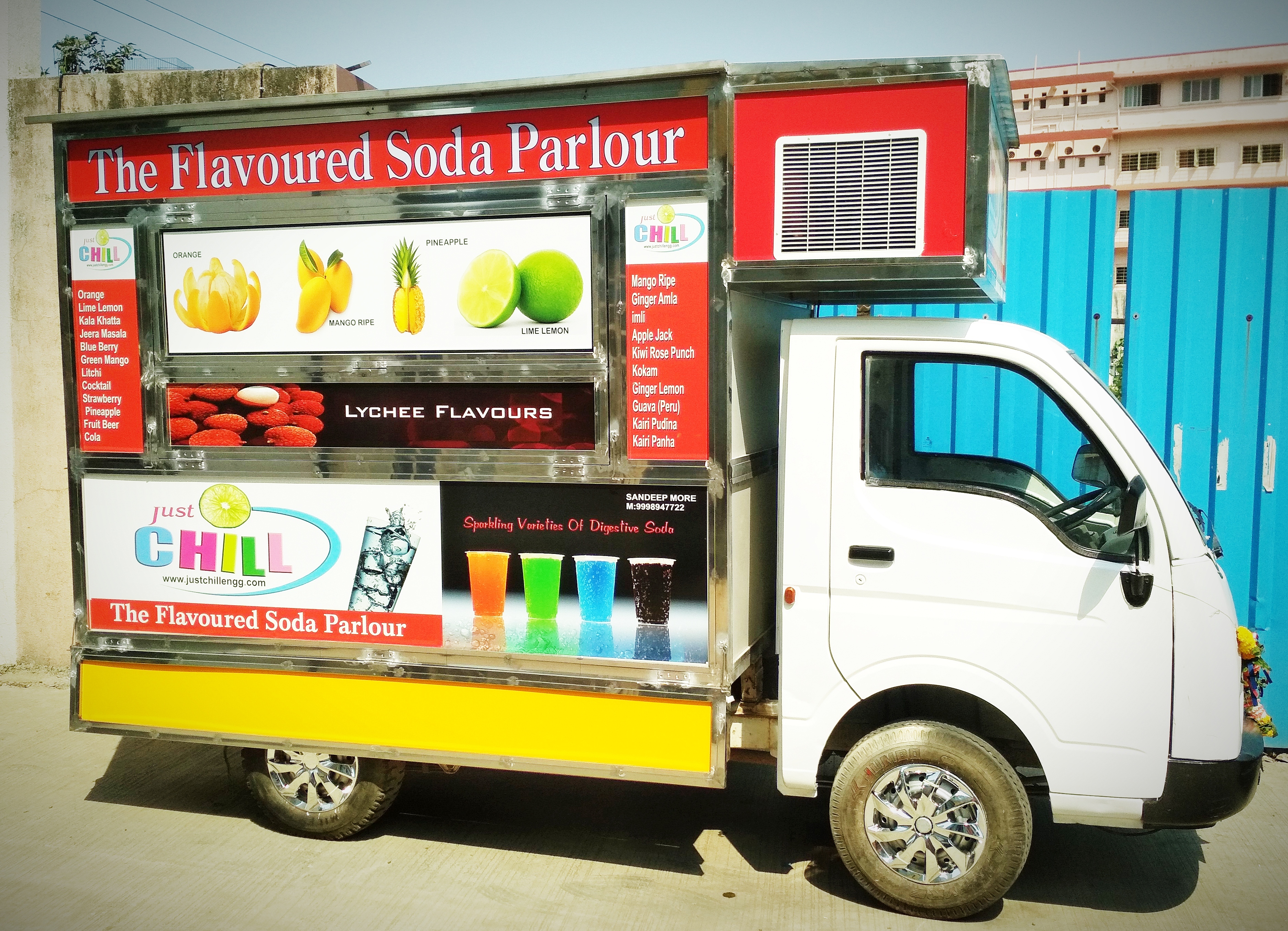 Semi-automatic Mobile Soda Machine On Tata Ace Tempo.