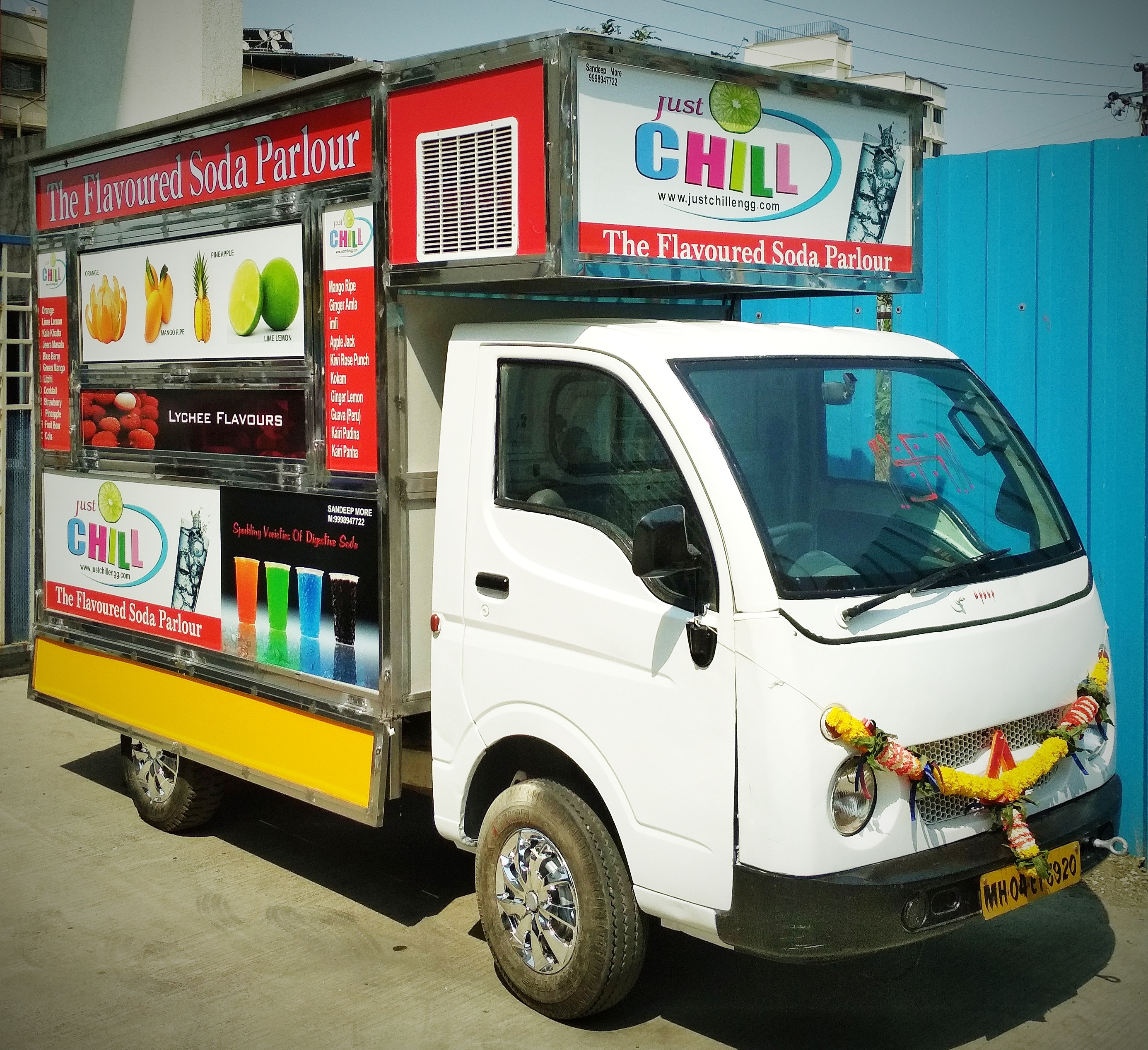 Semi-automatic Mobile Soda Machine On Tata Ace Tempo.