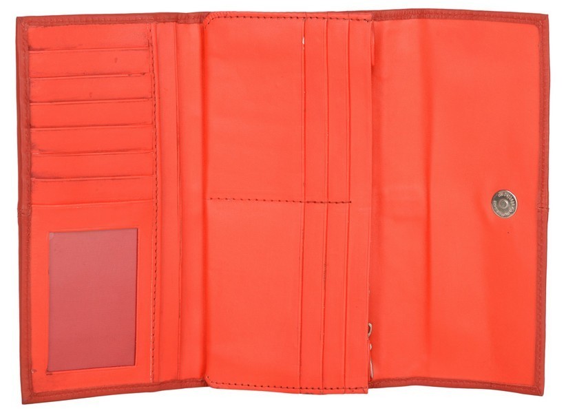 Leather Women Red Wallet