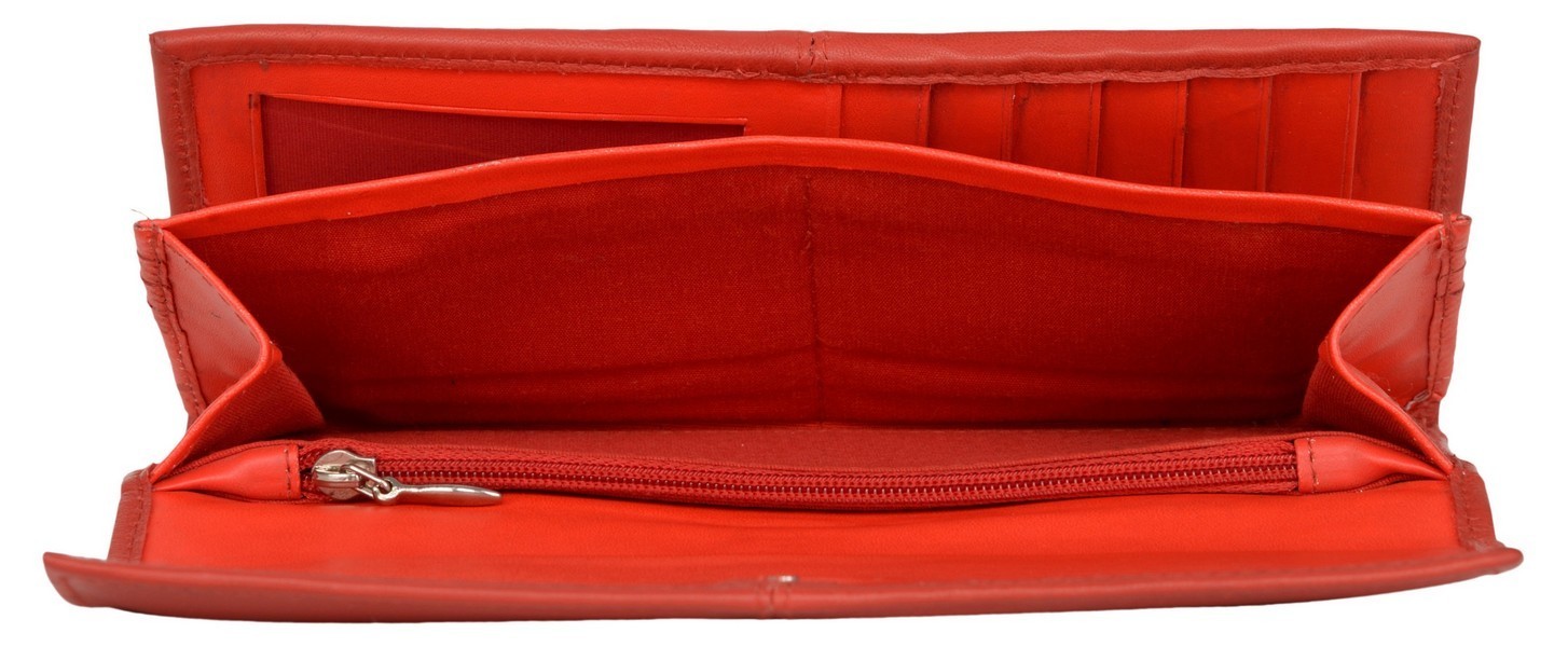 Leather Women Red Wallet