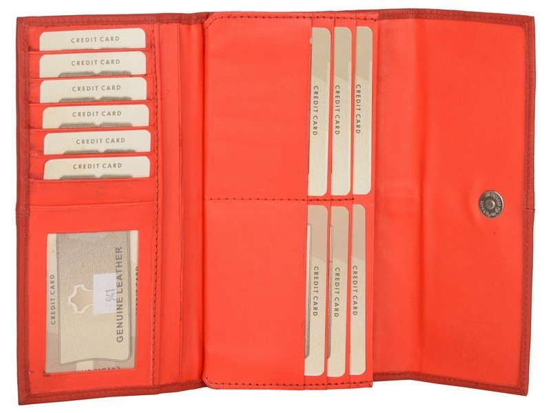 Leather Women Red Wallet