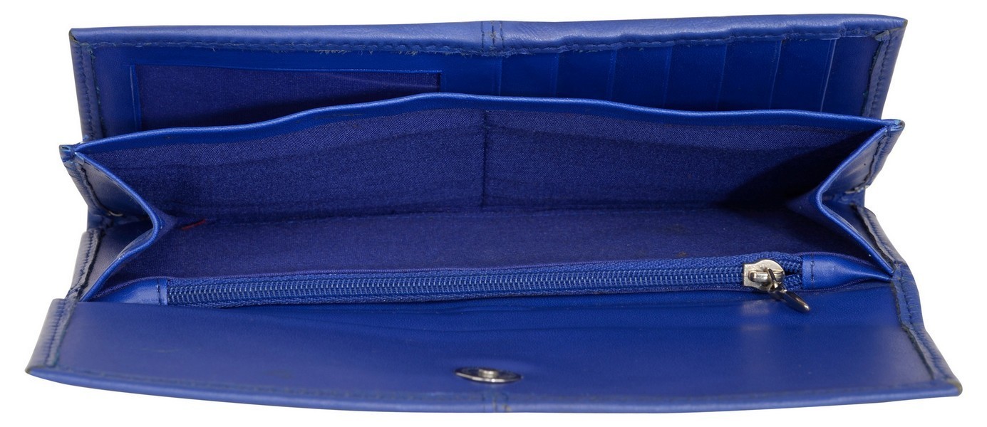 Leather Blue Women Wallet
